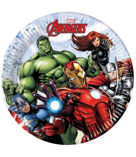 Talerzyki Avengers 20 cm 8 sztuk Urodziny