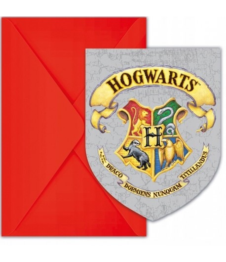 Zaproszenia Harry Potter 6 sztuk + koperty