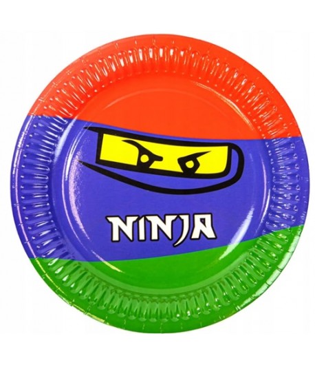Talerzyki papierowe Ninja 6 sztuk Urodziny