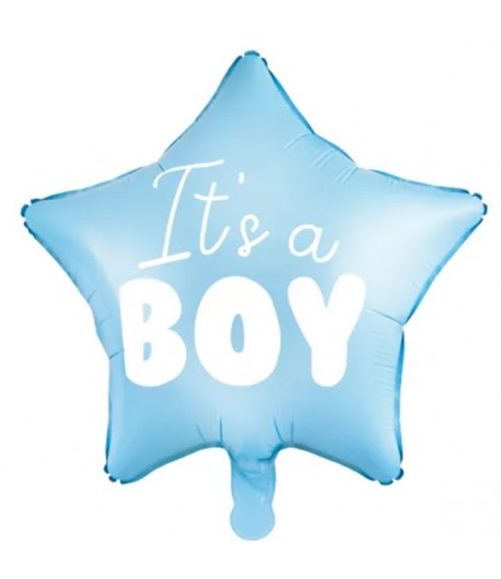 Balon gwiazdka niebieska It's a boy 45 cm chłopiec