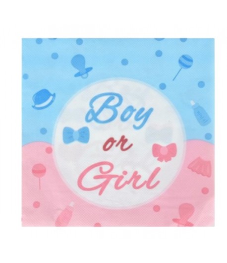 Serwetki Boy or Girl na Baby Shower 10 sztuk