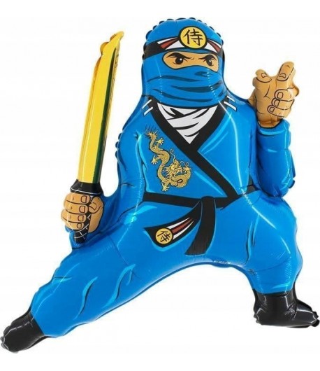 Balon foliowy Niebieski Ninja 80x70 cm