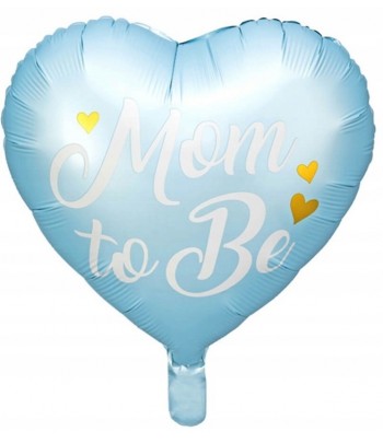 niebieski balon mom to be serce