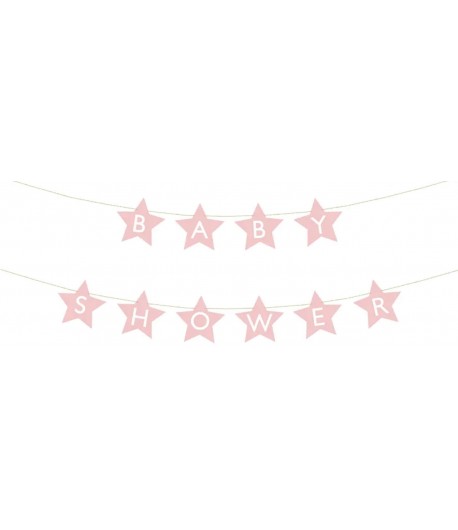 Baner różowy Baby Shower Gwiazdki 290 cm