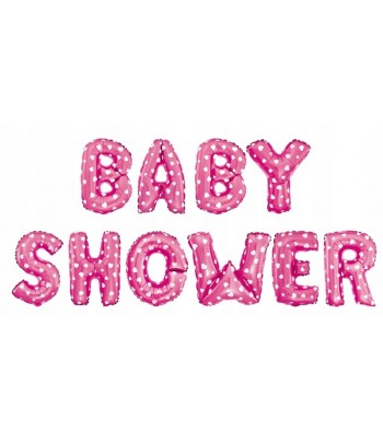 różowy napis baby shower