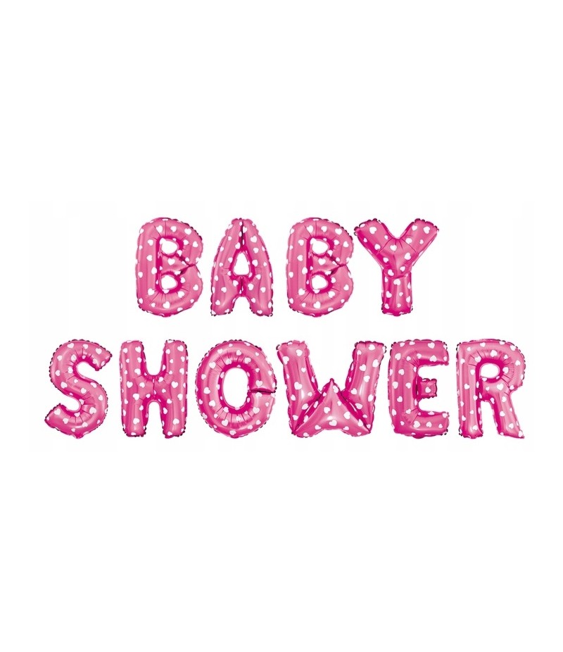 różowy napis baby shower