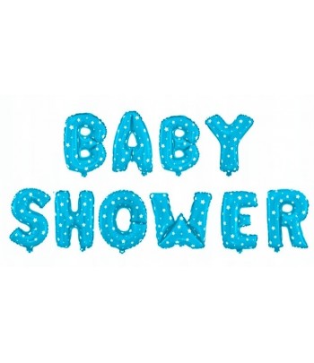 niebieski napis baby shower