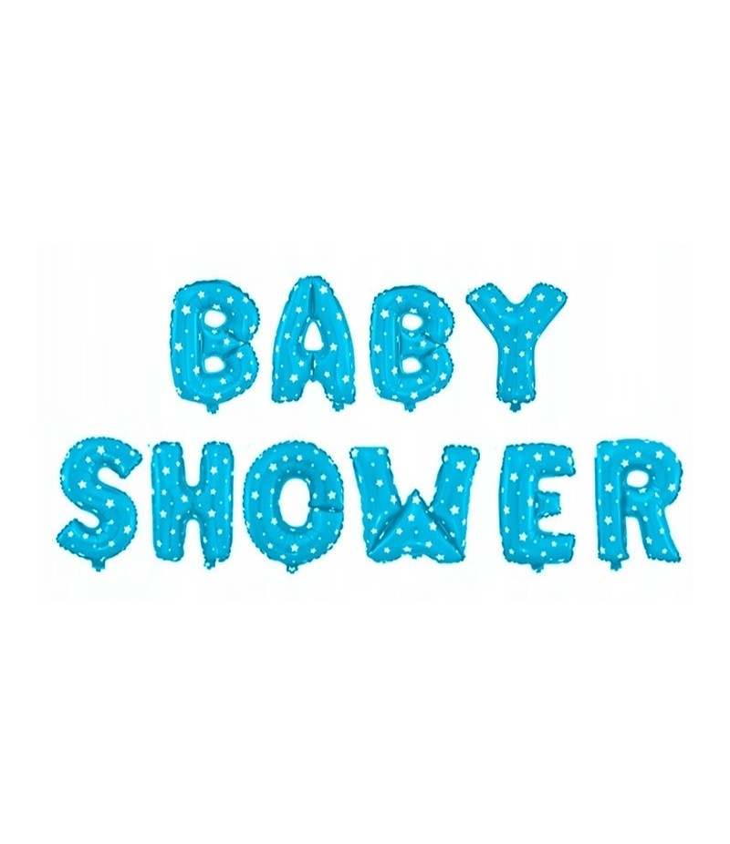 niebieski napis baby shower