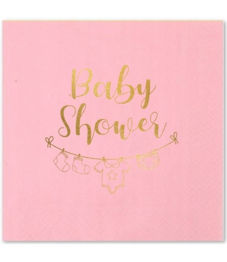 Serwetki Różowe Baby Shower 20 sztuk