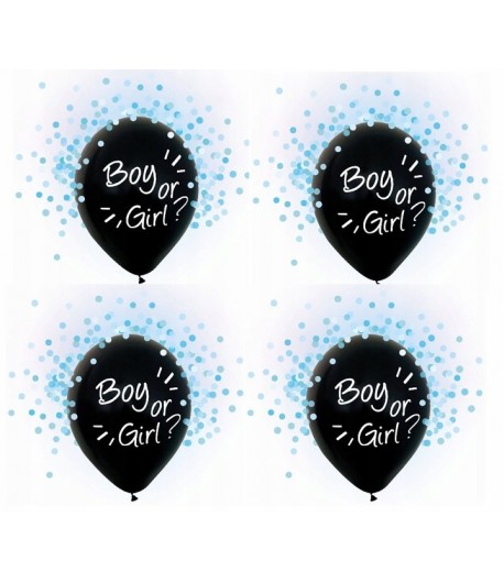 Balony Boy or Girl niebieskie konfetti Baby Shower
