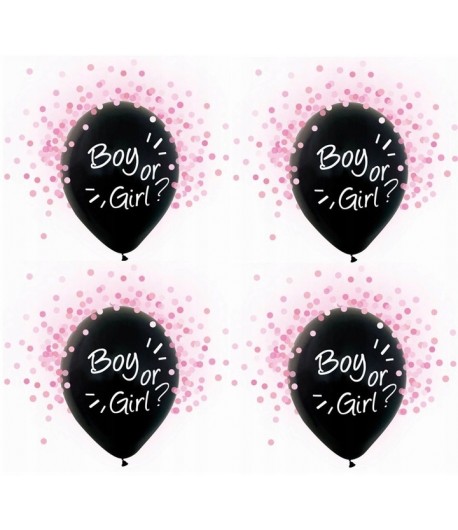 Balony Boy or Girl różowym konfetti Baby Shower