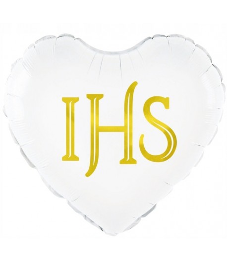 Balon foliowy Serce Komunia Święta IHS