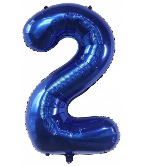 Balon foliowy cyferka 2 70 cm niebieska Urodziny