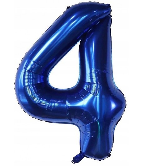 Balon foliowy cyferka 4 70 cm niebieska Urodziny