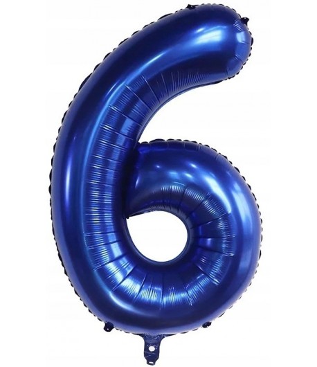 Balon foliowy cyferka 6 70 cm niebieska Urodziny