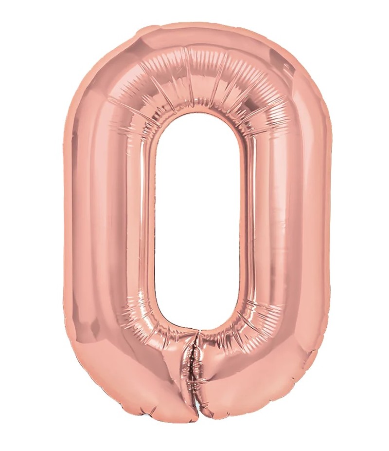 balon różowe złoto cyfra 0