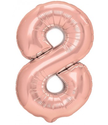 balon różowe złoto cyfra 8