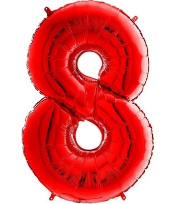 balon czerwona cyfra 8