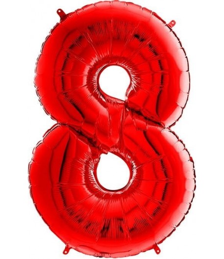 Balon foliowy cyferka 8 70 cm czerwona Urodziny