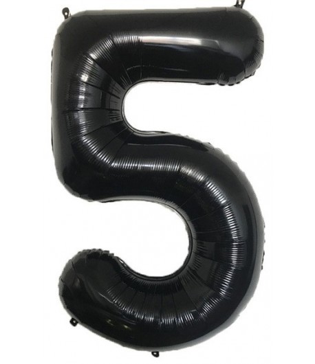 Balon foliowy cyferka 5 70 cm czarna Urodziny
