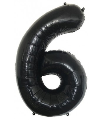 balon foliowy czarny cyfra 6