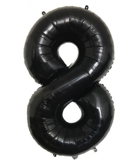 Balon foliowy cyferka 8 70 cm czarna Urodziny