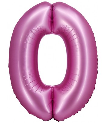 balon różowy satynowy cyfra 0