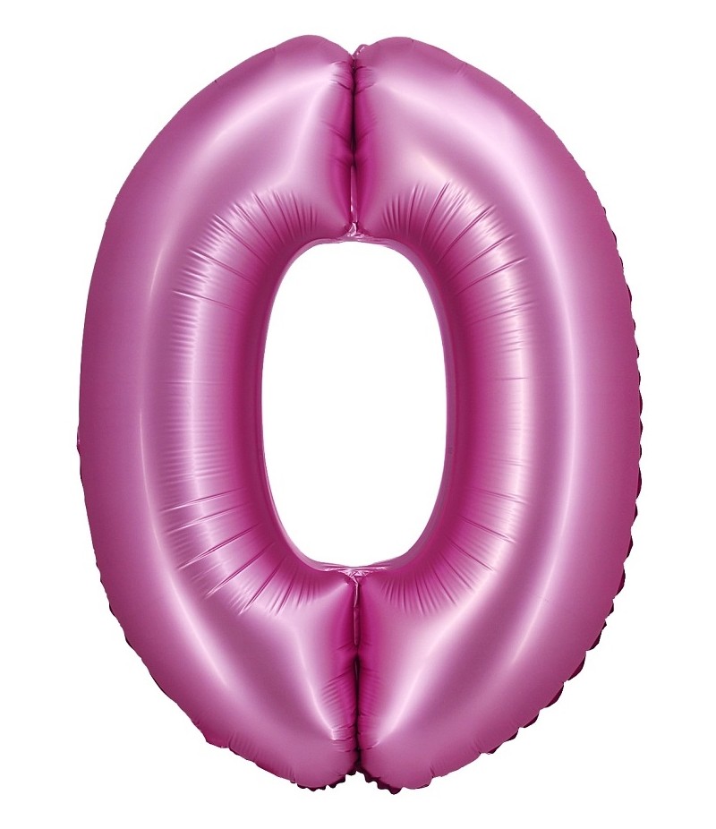 balon różowy satynowy cyfra 0
