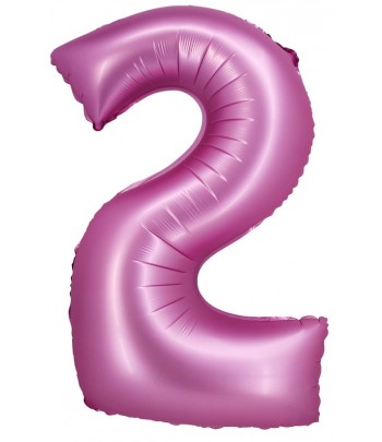 balon różowy satynowy cyfra 2