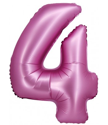 balon różowy satynowy cyfra 4