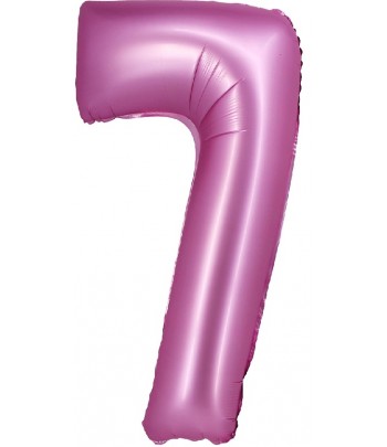 balon różowy satynowy cyfra 7
