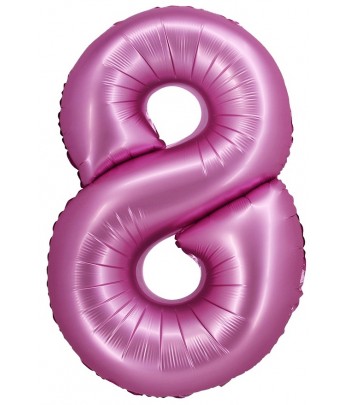 balon różowy satynowy cyfra 8