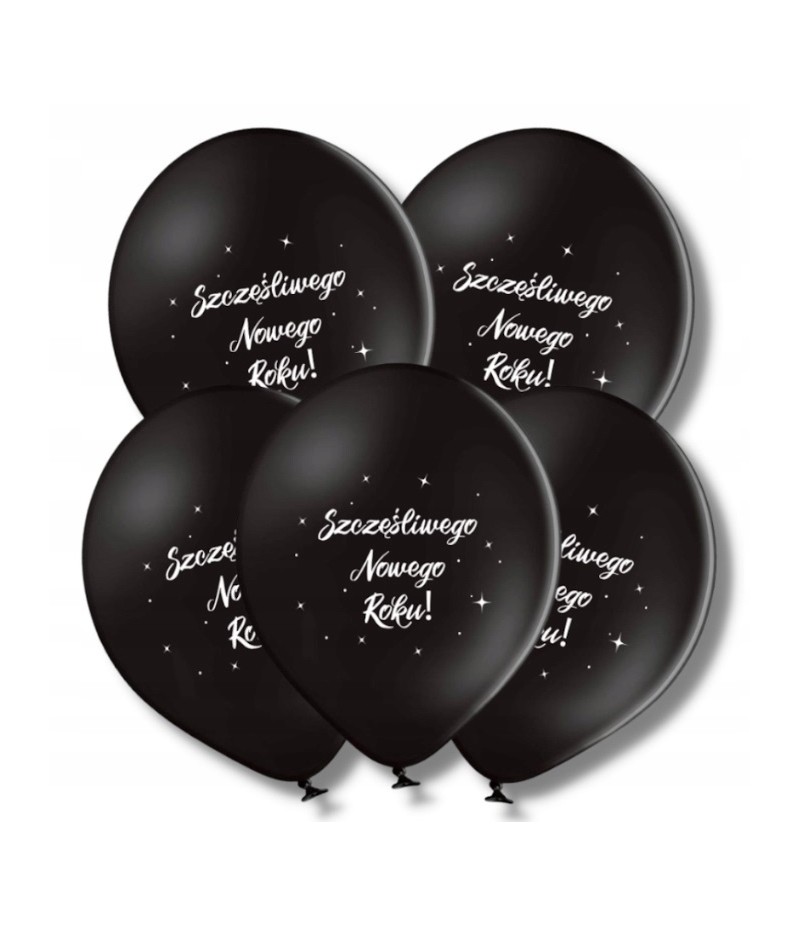 balony czarne szczęśliwego nowego rok