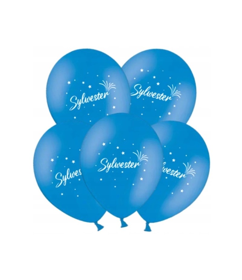 balony na sylwestra niebieskie