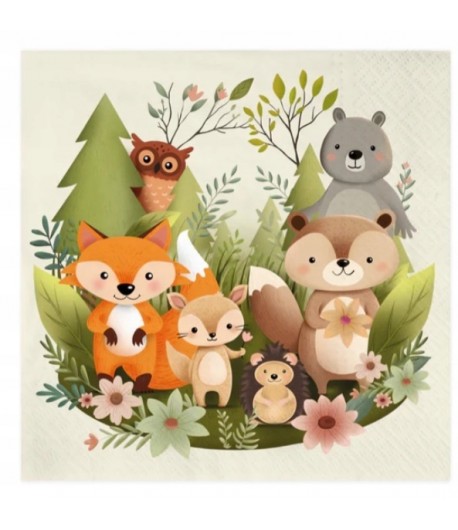 Serwetki papierowe Zwierzęta Leśne Leśni Przyjaciele 10 sztuk