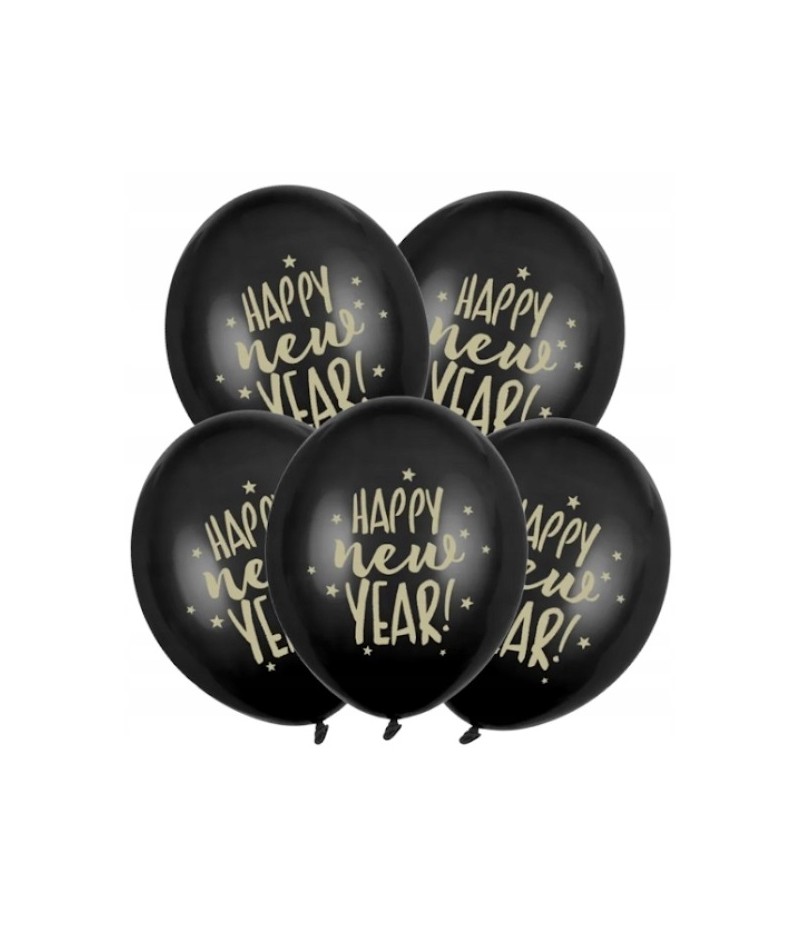 Balony czarne Happy New Year