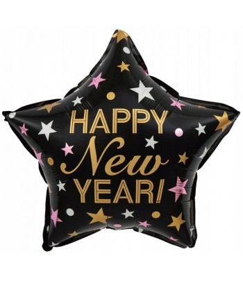 balon gwiazda happy new year