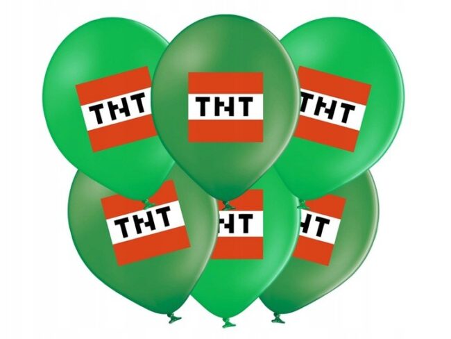 Balony Minecraft Piksele TNT 6 Sztuk