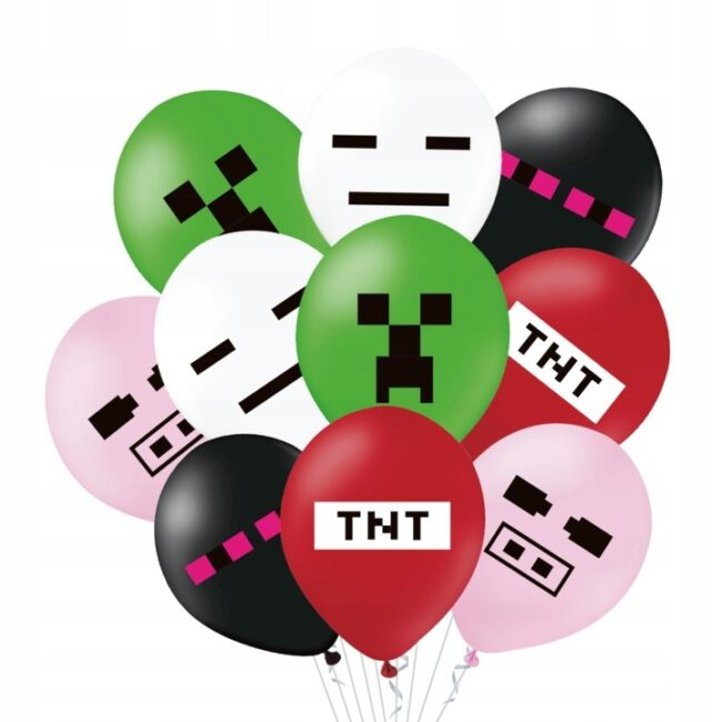 Balony lateksowe Minecraft Piksele 10 Sztuk