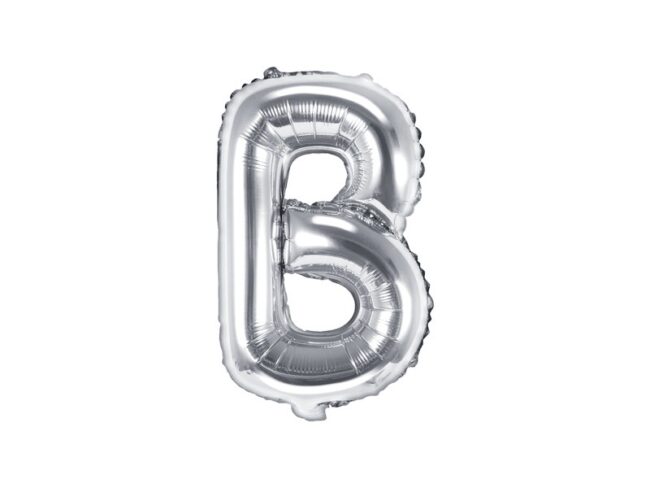 srebrny balon litera B