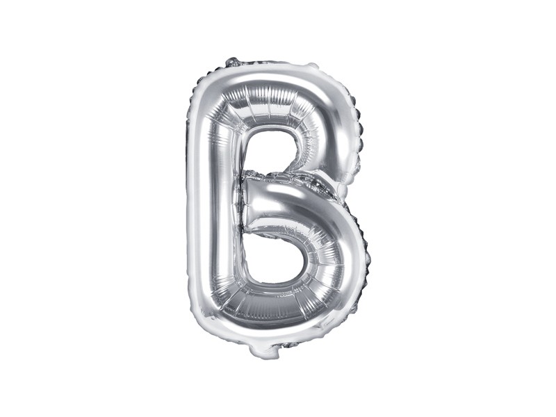 srebrny balon litera B