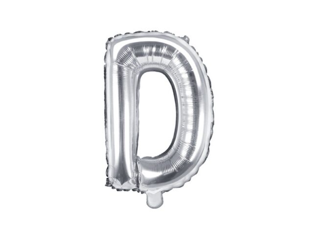 literka D balon srebrna