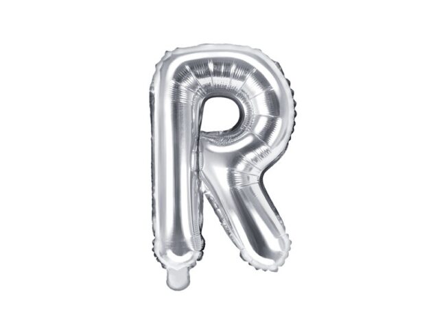 balon litera R srebrna