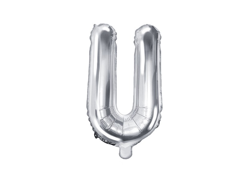 Balon Foliowy Literka U Srebrna 40 Cm Urodziny