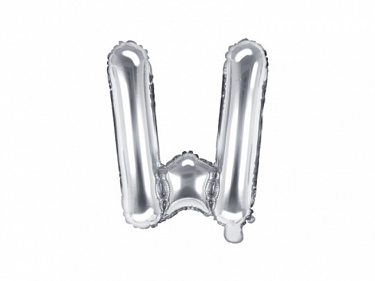 litera srebrna balon W