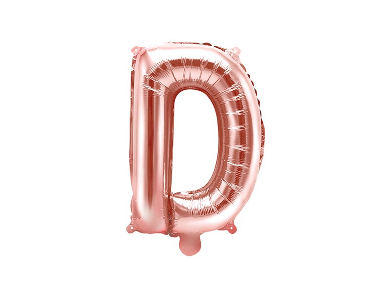 Balon Foliowy Literka D Różowe Złoto 40 Cm Urodziny