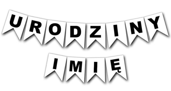 Baner Urodziny + Dowolne Imię Czarny