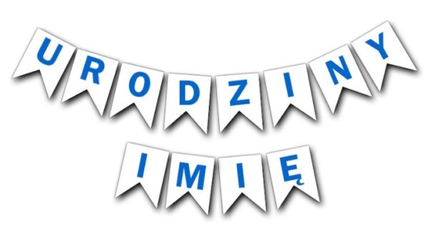 Baner Urodziny + Dowolne Imię Niebieski