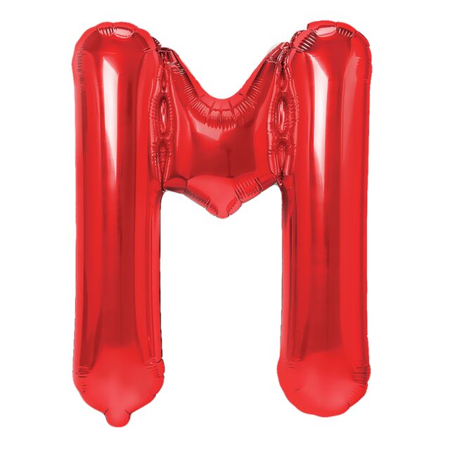 Balon Foliowy Literka M Czerwony 40 Cm Urodziny
