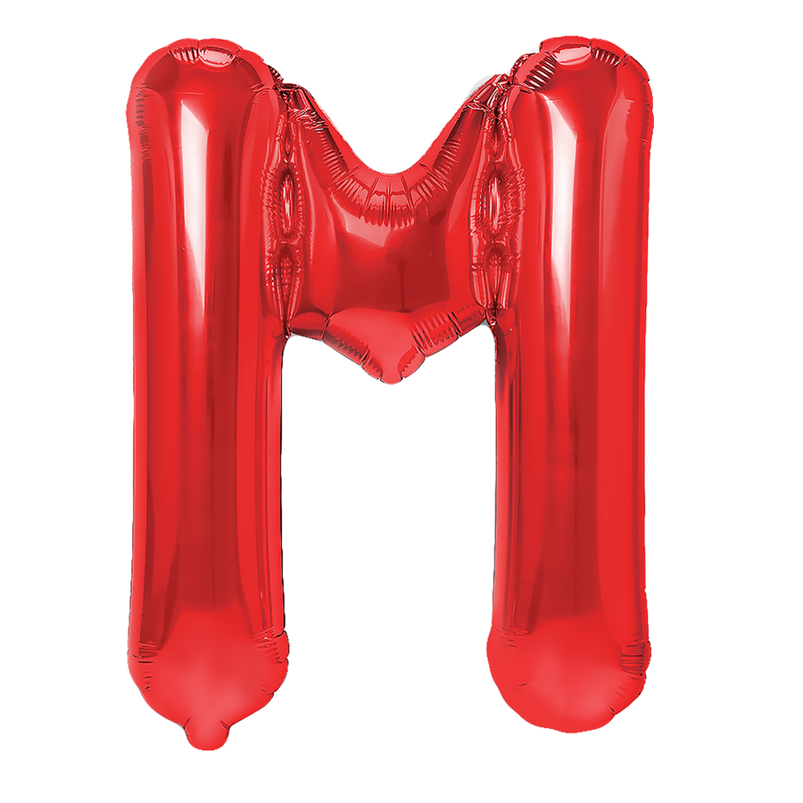 Balon Foliowy Literka M Czerwony 40 Cm Urodziny